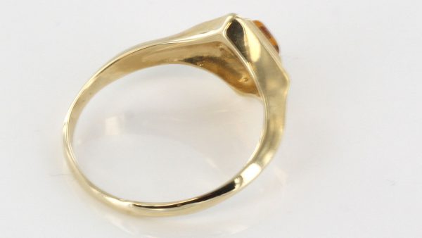 Italian Handmade Elegant German Baltic Amber Ring in 9ct Gold-GR0089 RRP £245!!!