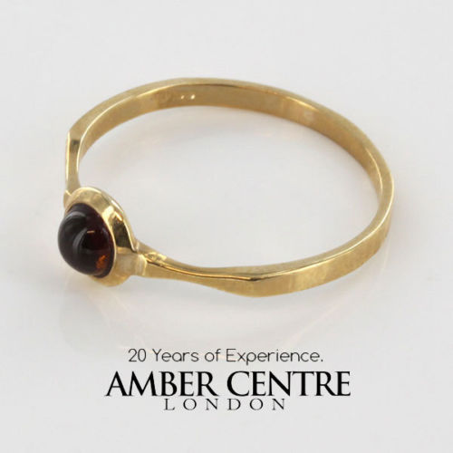 Italian Handmade Elegant German Baltic Amber Ring in 9ct solid Gold-GR0091 RRP £125!!!