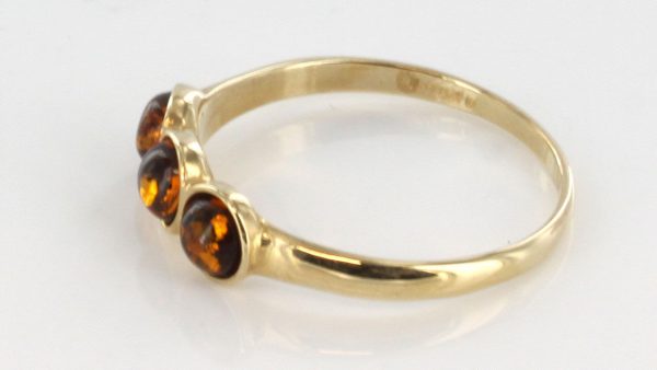 Italian Handmade Elegant German Baltic Amber Ring in 9ct solid Gold-GR0093 RRP £145!!!