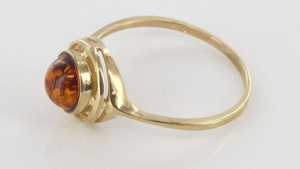 Italian Handmade Elegant German Baltic Amber Ring in 9ct solid Gold-GR0095 RRP £175!!!