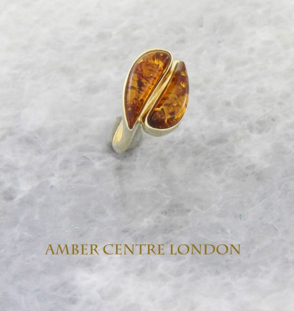 Italian Handmade Elegant German Baltic Amber Ring in 9ct solid Gold-GR0099 RRP £325!!!