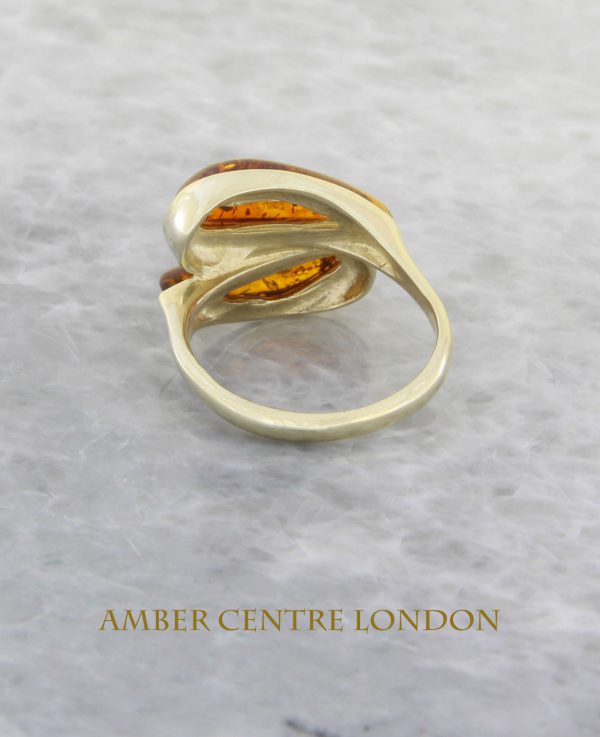Italian Handmade Elegant German Baltic Amber Ring in 9ct solid Gold-GR0099 RRP £325!!!