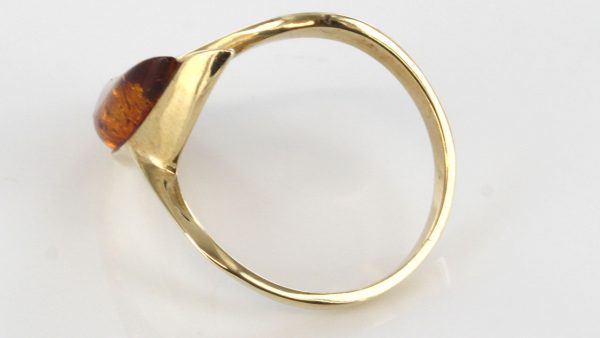 Italian Handmade Elegant German Baltic Amber Ring in 9ct solid Gold-GR0100 RRP £195!!!