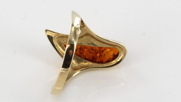 Italian Handmade Elegant German Baltic Amber Ring in 9ct solid Gold-GR0100 RRP £195!!!