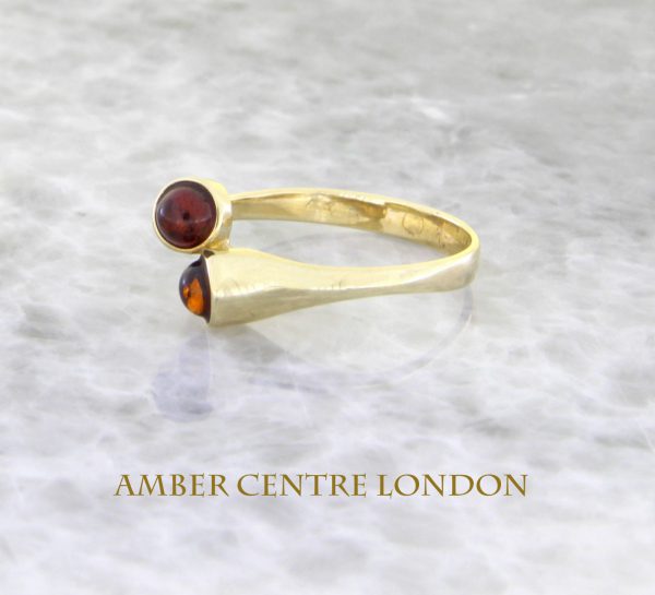 Italian Handmade Elegant German Baltic Amber Ring in 9ct solid Gold-GR0103 RRP £275!!!