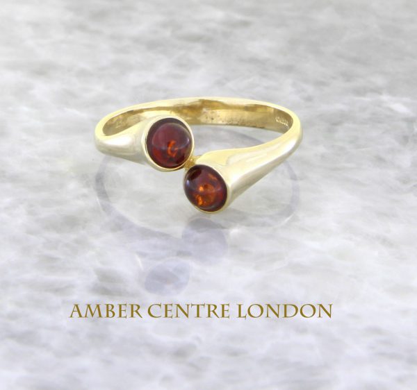 Italian Handmade Elegant German Baltic Amber Ring in 9ct solid Gold-GR0103 RRP £275!!!