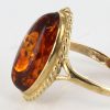 Italian Handmade Elegant German Baltic Amber Ring in 9ct solid Gold-GR0105 RRP £275!!!