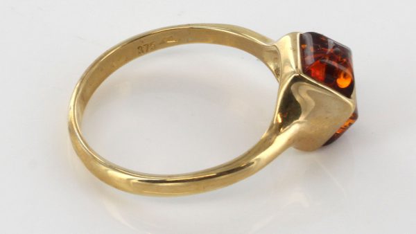 Italian Handmade Elegant German Baltic Amber Ring in 9ct solid Gold-GR0106 RRP £235!!!