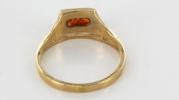 Italian Handmade Elegant German Baltic Amber Ring in 9ct solid Gold-GR0108 RRP £195!!!