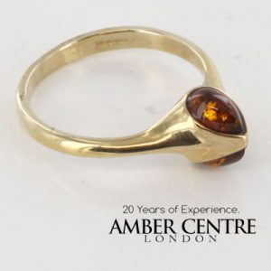 Italian Unique Handmade German Baltic Amber Ring in 9ct solid Gold- GR0112 RRP £225!!!