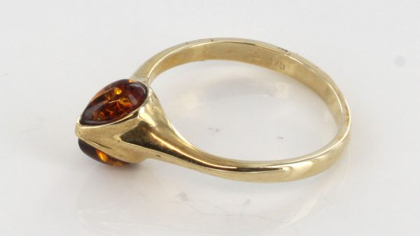 Italian Unique Handmade German Baltic Amber Ring in 9ct solid Gold- GR0112 RRP £225!!!