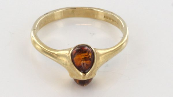 Italian Unique Handmade German Baltic Amber Ring in 9ct solid Gold- GR0112 RRP £225!!!