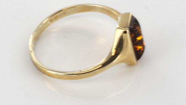 Italian Unique Handmade German Baltic Amber Ring in 9ct solid Gold- GR0118 RRP £175!!!