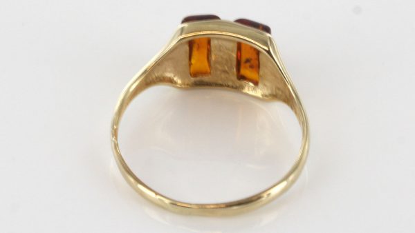 Italian Unique Handmade German Baltic Amber Ring in 9ct solid Gold- GR0119 RRP £175!!!