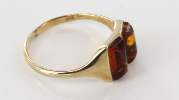 Italian Unique Handmade German Baltic Amber Ring in 9ct solid Gold- GR0119 RRP £175!!!