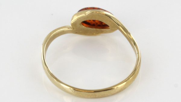 Italian Unique Handmade German Baltic Amber Ring in 9ct solid Gold- GR0129 RRP £185!!!