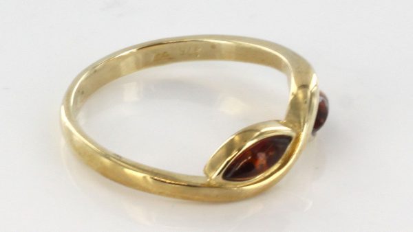 Italian Unique Handmade German Baltic Amber Ring in 9ct solid Gold- GR0130 RRP £250!!!