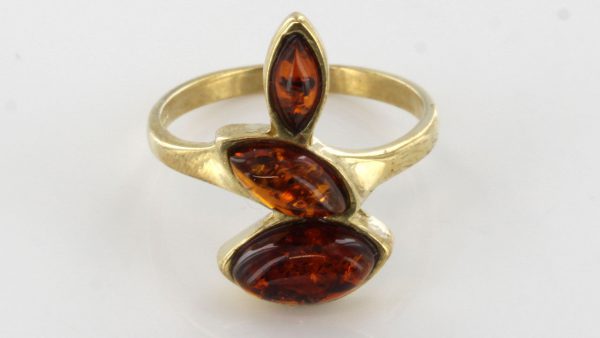 Italian Unique Handmade German Baltic Amber Ring in 9ct solid Gold- GR0132 RRP £250!!!