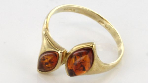 Italian Unique Handmade German Baltic Amber Ring in 9ct solid Gold- GR0135 RRP £195!!!