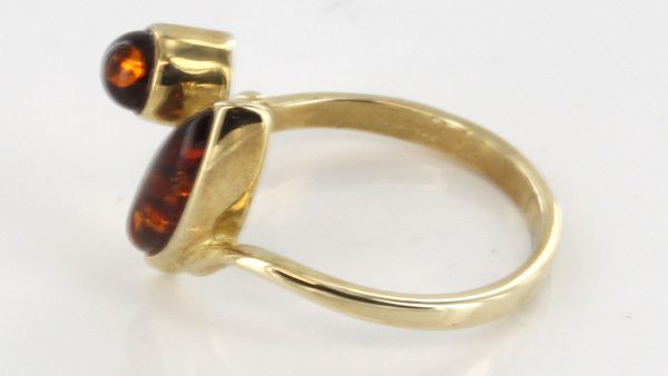 Italian Unique Handmade German Baltic Amber Ring in 9ct solid Gold- GR0137 RRP £245!!!