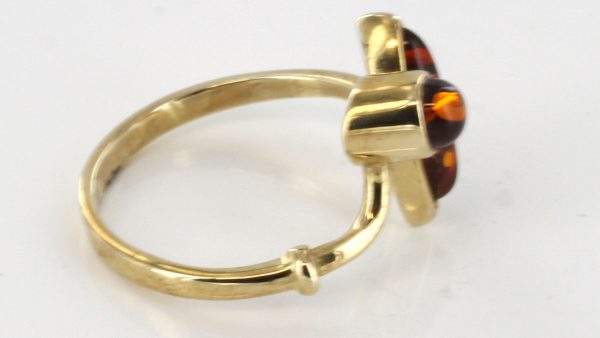 Italian Unique Handmade German Baltic Amber Ring in 9ct solid Gold- GR0137 RRP £245!!!