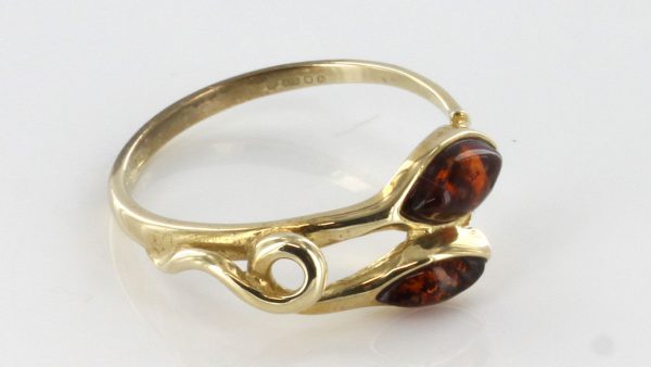 Italian Unique Handmade German Baltic Amber Ring in 9ct solid Gold- GR0140 RRP £195!!!