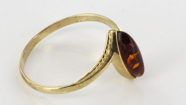 Italian Unique Handmade German Baltic Amber Ring in 9ct Gold- GR0142 RRP £145!!!