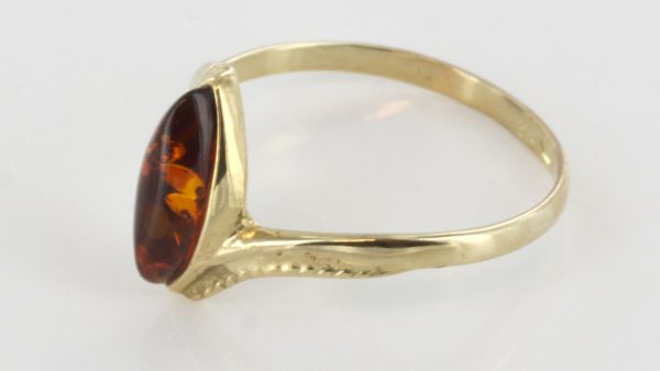 Italian Unique Handmade German Baltic Amber Ring in 9ct Gold- GR0142 RRP £145!!!