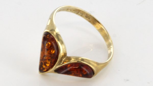 Italian Unique Handmade German Baltic Amber Ring in 9ct solid Gold- GR0143 RRP £195!!!