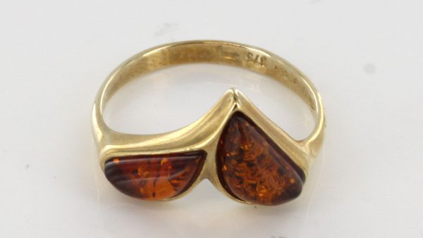 Italian Unique Handmade German Baltic Amber Ring in 9ct solid Gold- GR0143 RRP £195!!!