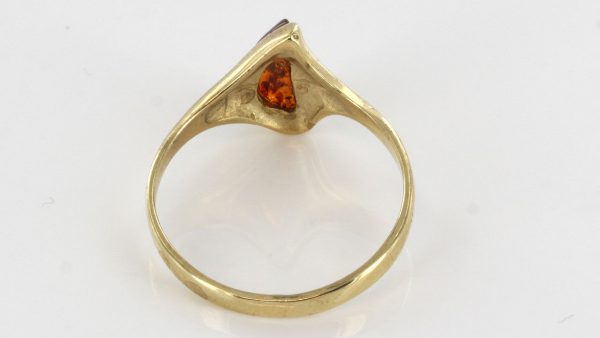 Italian Unique Handmade German Baltic Amber Ring in 9ct solid Gold- GR0145 RRP £195!!!