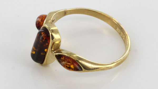 Italian Unique Handmade German Baltic Amber Ring in 9ct solid Gold- GR0151 RRP £195!!!