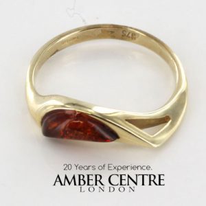 Italian Unique Handmade German Baltic Amber Ring in 9ct solid Gold- GR0160 RRP £195!!!