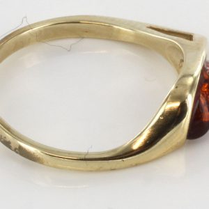 Italian Unique Handmade German Baltic Amber Ring in 9ct solid Gold- GR0160 RRP £195!!!