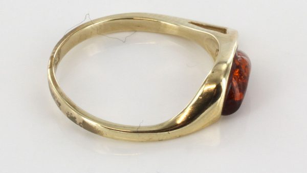 Italian Unique Handmade German Baltic Amber Ring in 9ct solid Gold- GR0160 RRP £195!!!