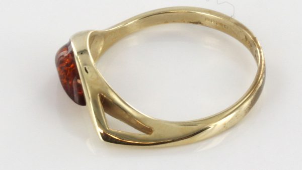 Italian Unique Handmade German Baltic Amber Ring in 9ct solid Gold- GR0160 RRP £195!!!