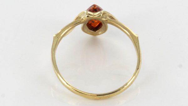 Italian Unique Handmade German Baltic Amber Ring in 9ct solid Gold- GR0161 RRP £195!!!