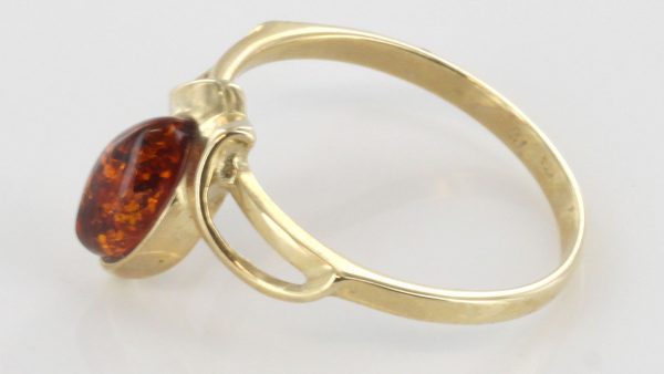 Italian Unique Handmade German Baltic Amber Ring in 9ct solid Gold- GR0161 RRP £195!!!