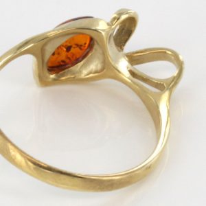 Italian Unique Handmade German Baltic Amber Ring in 9ct solid Gold- GR0167 RRP £225!!!