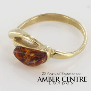 Italian Unique Handmade German Baltic Amber Ring in 9ct solid Gold- GR0168 RRP £195!!!