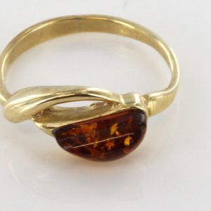 Italian Unique Handmade German Baltic Amber Ring in 9ct solid Gold- GR0168 RRP £195!!!