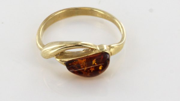 Italian Unique Handmade German Baltic Amber Ring in 9ct solid Gold- GR0168 RRP £195!!!