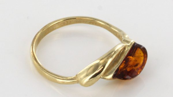 Italian Unique Handmade German Baltic Amber Ring in 9ct solid Gold- GR0168 RRP £195!!!