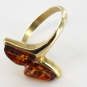 Italian Unique Handmade German Baltic Amber Ring in 9ct solid Gold- GR0171 RRP £275!!!