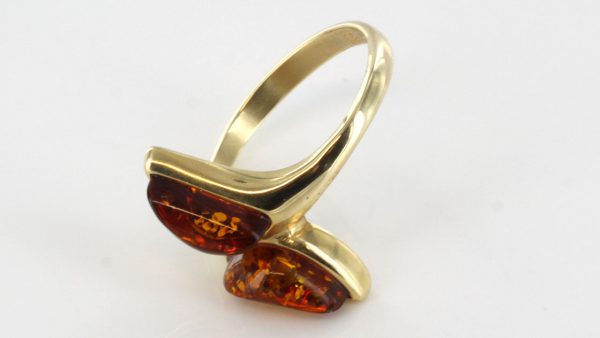 Italian Unique Handmade German Baltic Amber Ring in 9ct solid Gold- GR0171 RRP £275!!!