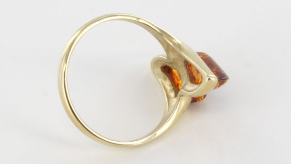 Italian Unique Handmade German Baltic Amber Ring in 9ct solid Gold- GR0171 RRP £275!!!