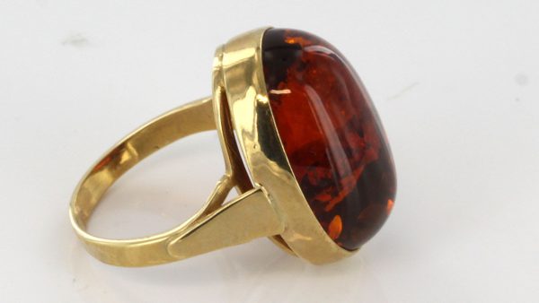 Italian Unique Handmade German Baltic Amber Ring in 9ct solid Gold- GR0191 RRP £345!!!