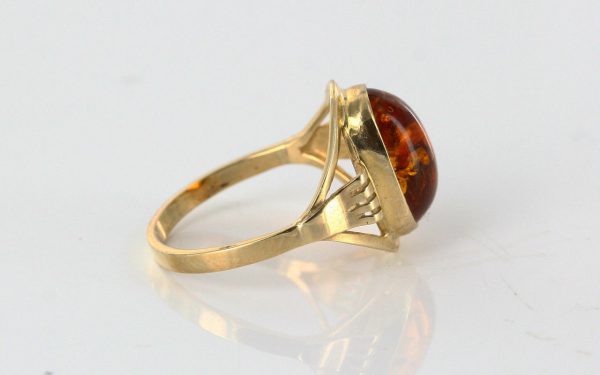 Italian Unique Handmade German Baltic Amber Ring in 9ct solid Gold- GR0192 RRP £295!!!