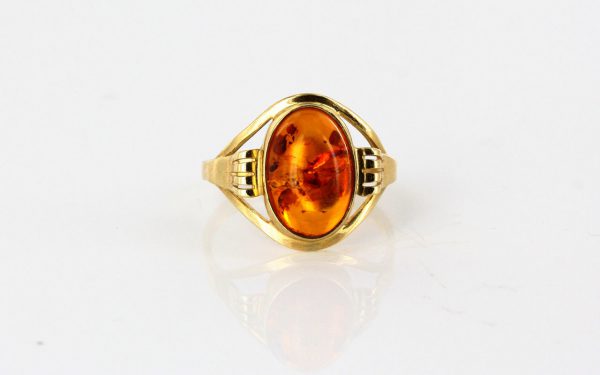 Italian Unique Handmade German Baltic Amber Ring in 9ct solid Gold- GR0192 RRP £295!!!