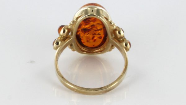 Italian Unique Handmade German Baltic Amber Ring in 9ct solid Gold- GR0198 RRP £375!!!